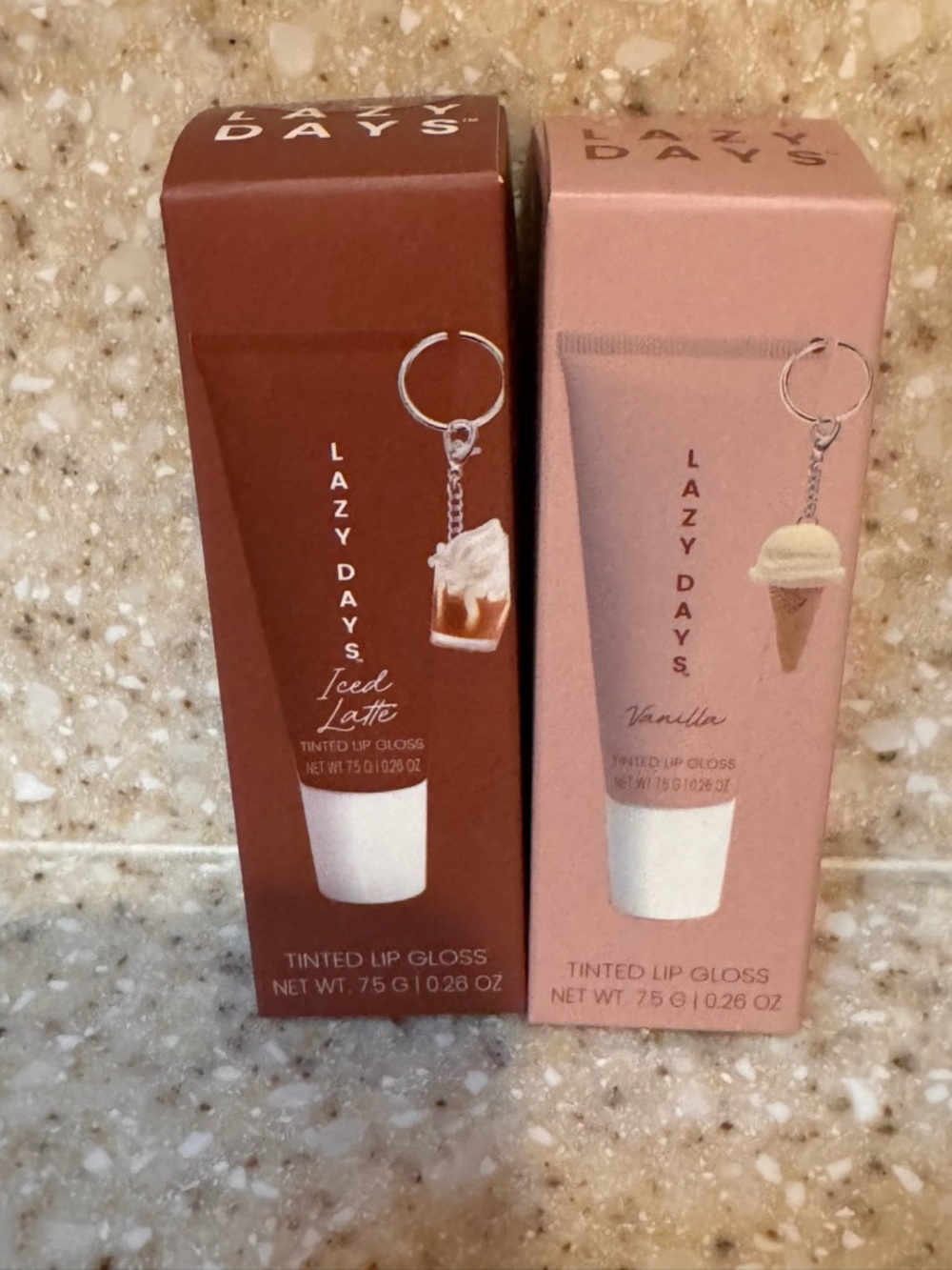 Set of Two Lazy Days Tinted Lip Gloss Duo - Iced Latte & Vanilla